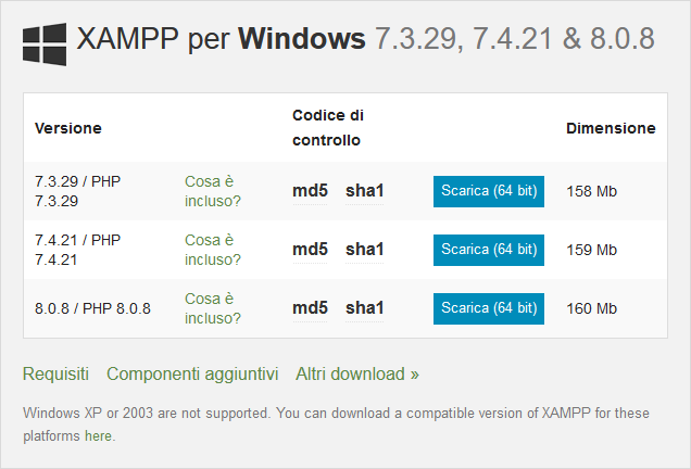 Control panel XAMPP